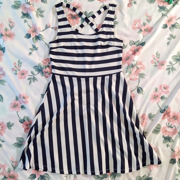 H&M Navy Stripes Nautical Summer Racerback Dress - Picture 3 of 5
